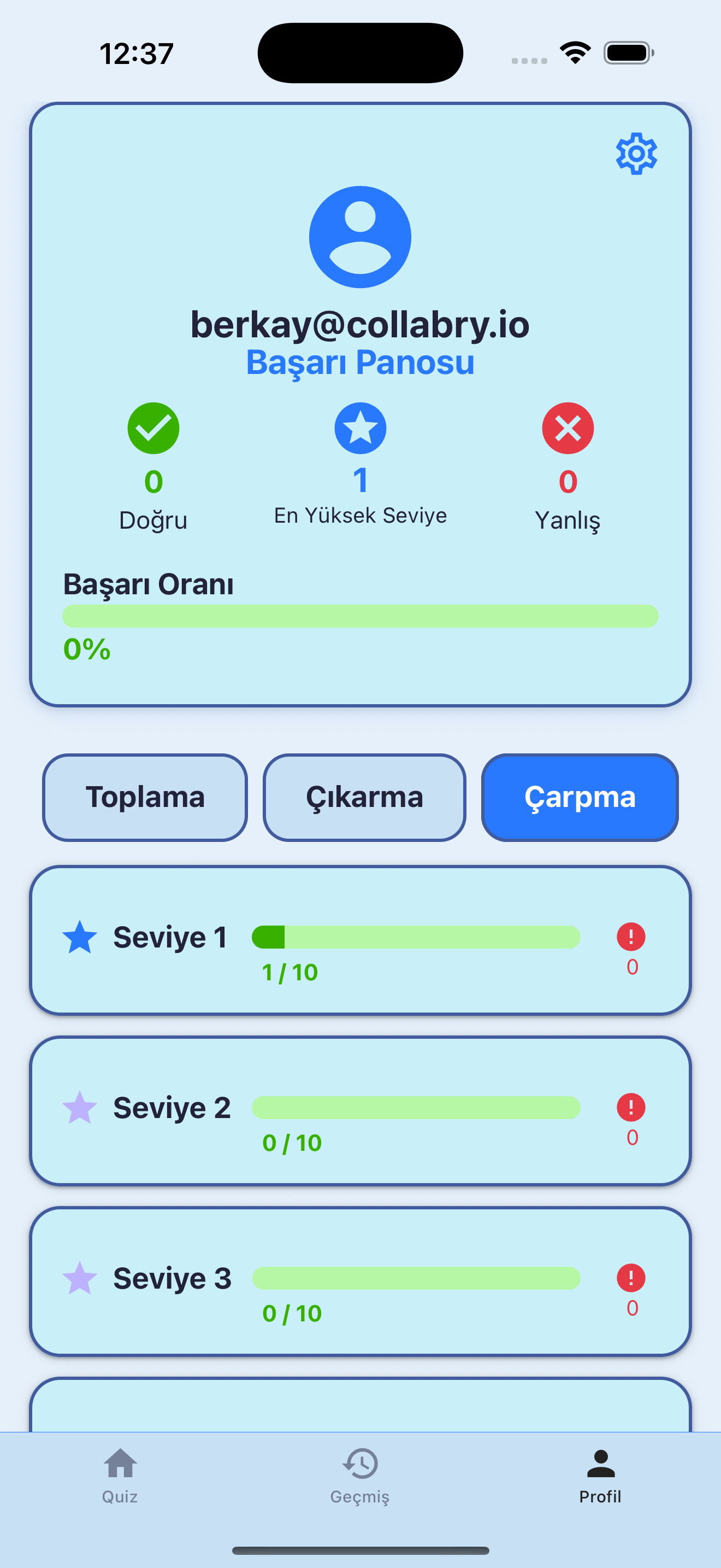 Profil Ekranı